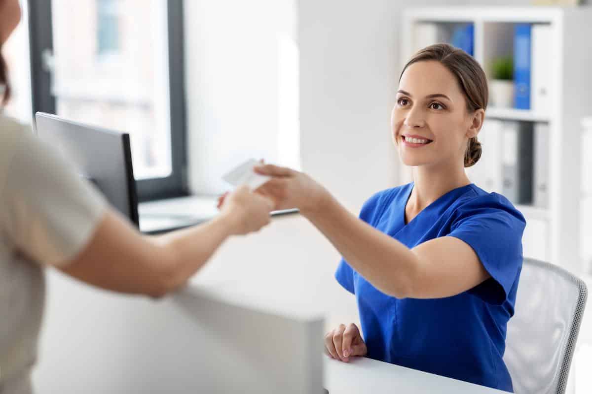 patient paying with credit card