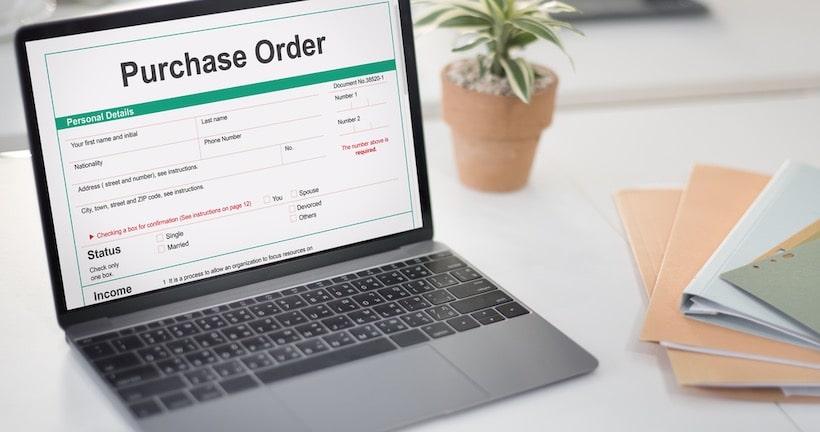 Purchase Order Form Payslip Concept