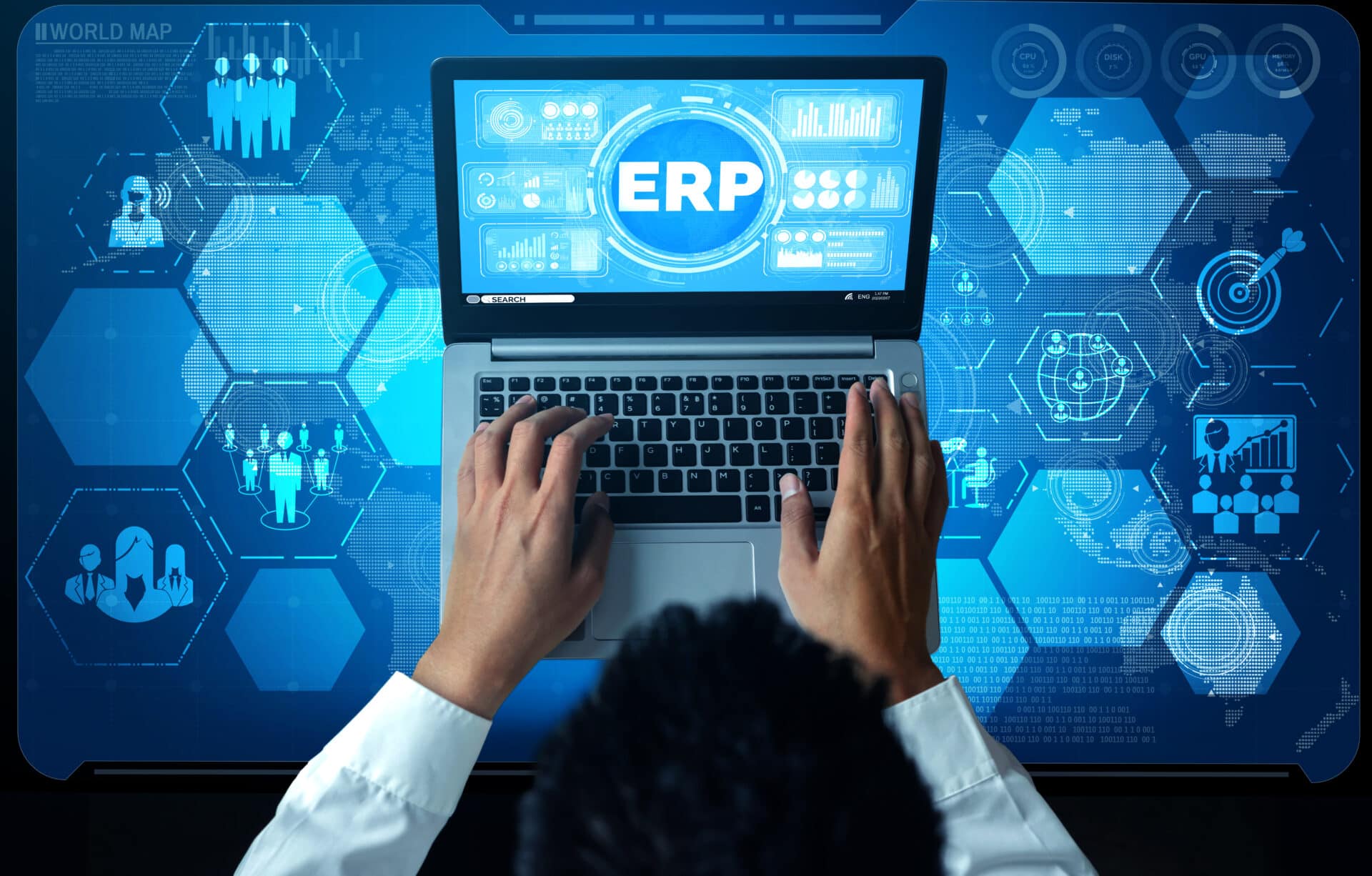 Enterprise Resource Management ERP software system for business